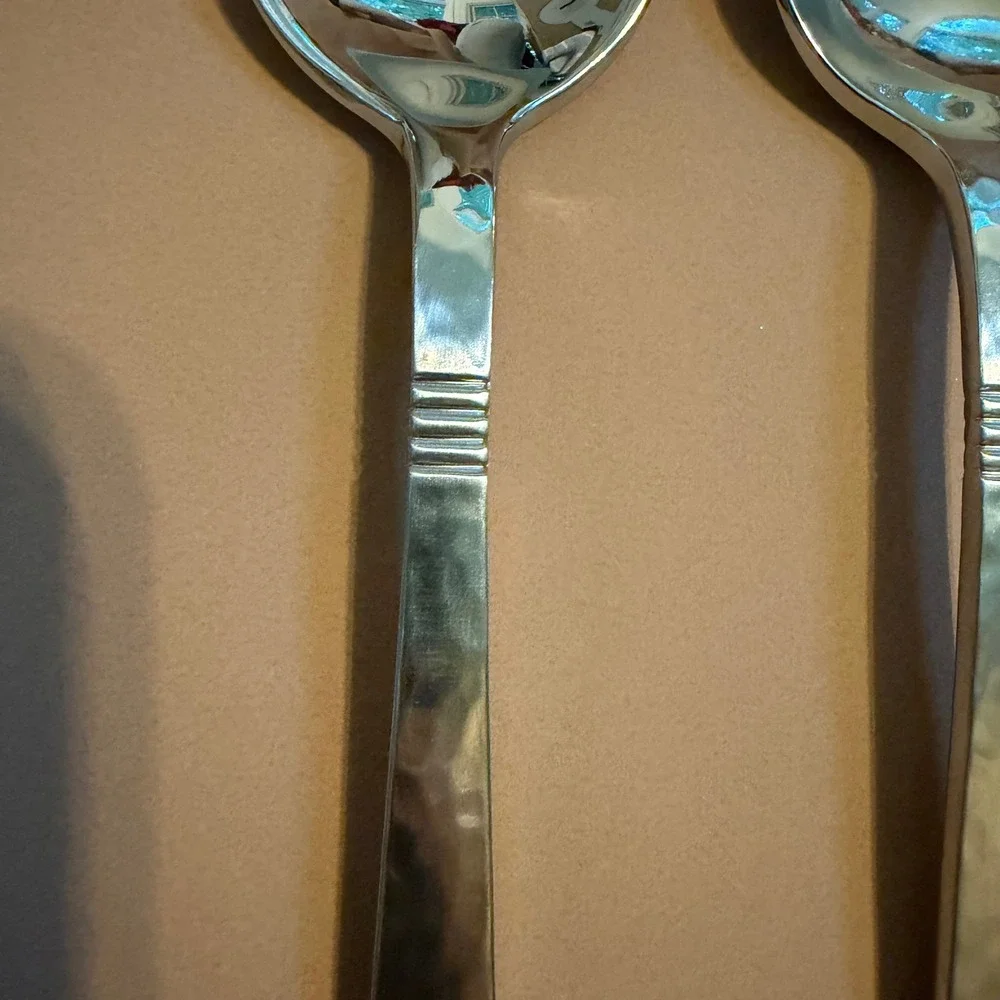 Gorham Baluster Hammered 18/8 Stainless Soup Spoons Tablespoons Set of 4 7